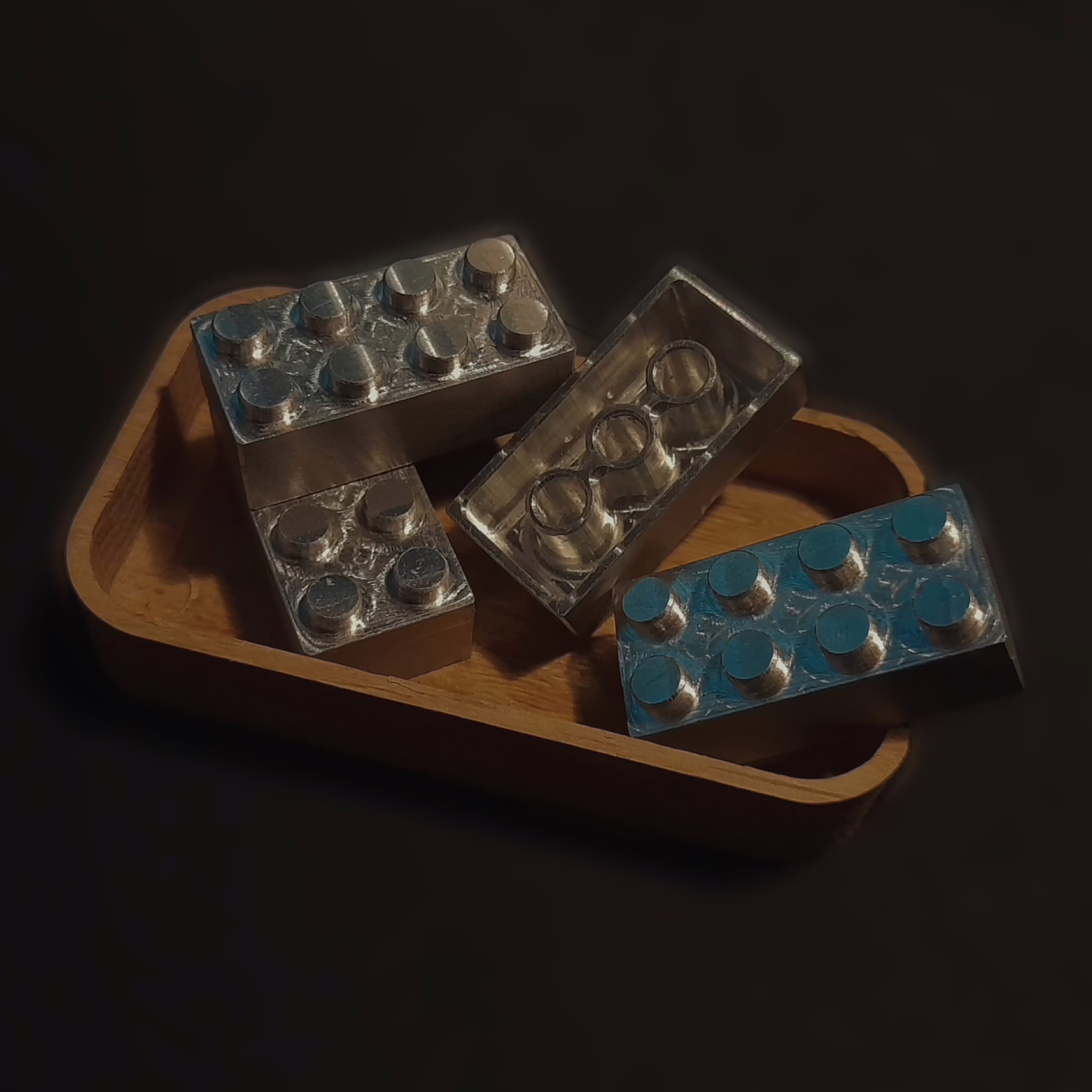 Pair of Aluminum LEGO Bricks